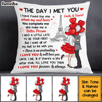 Personalized Couple With Balloons Heart The Day I Met You Pillow DB23 30O53 thumb 1