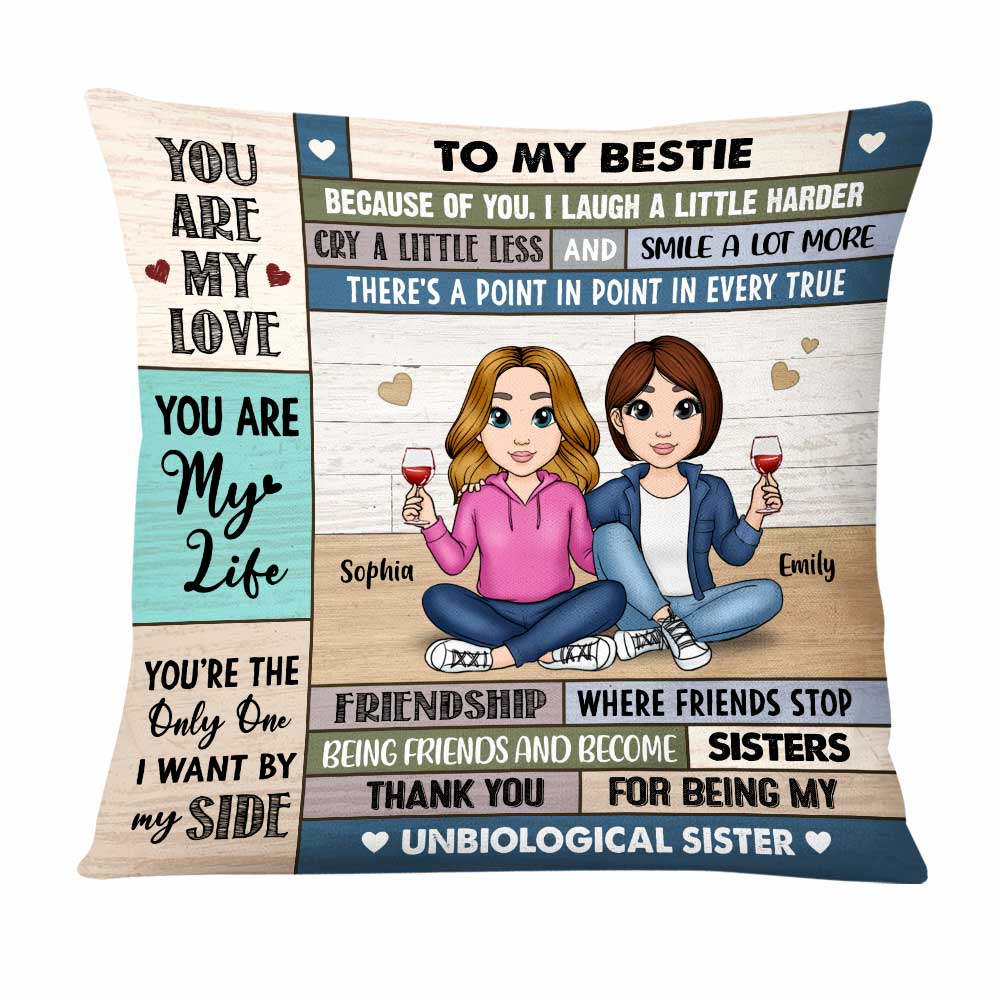 Personalized Friendship Because of You I Laugh a Little Harder Pillow DB22 58O47 Primary Mockup