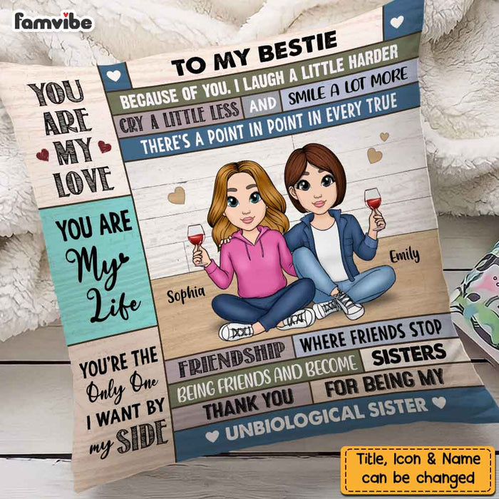 Personalized Friendship Because of You I Laugh a Little Harder Pillow DB22 58O47 1