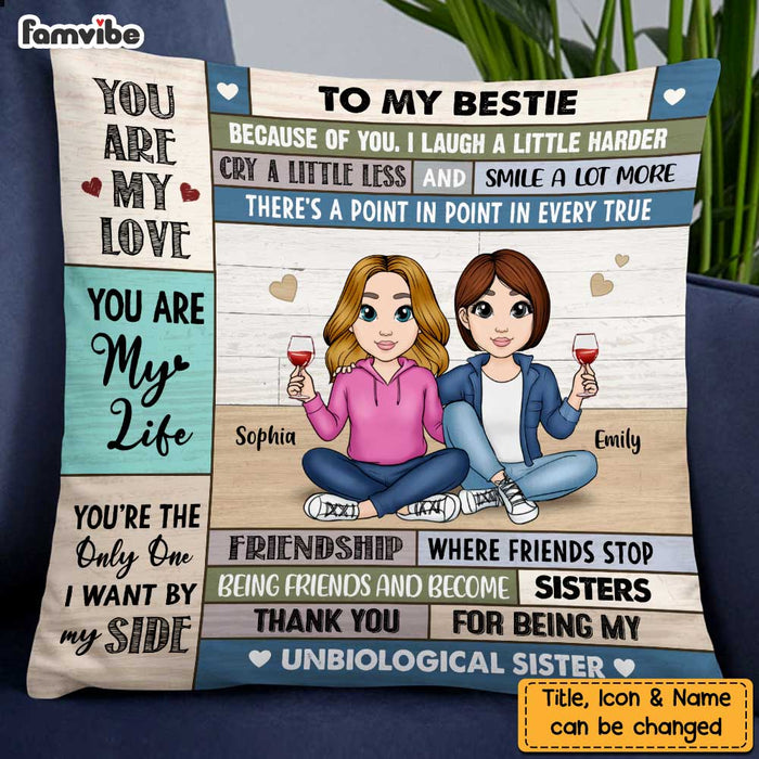 Personalized Friendship Because of You I Laugh a Little Harder Pillow DB22 58O47 1