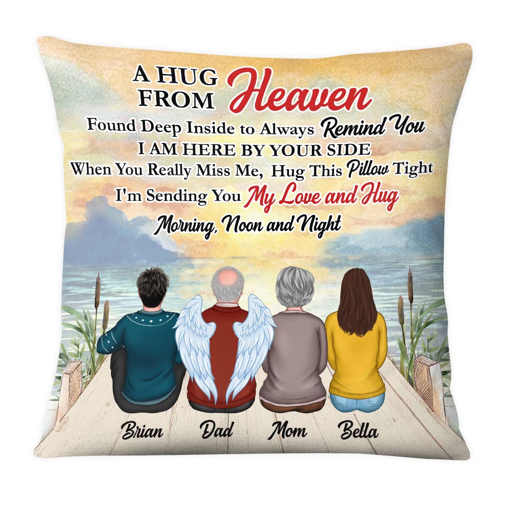 Personalized A Hug Sent From Heaven Memorial Pillow DB31 58O28 Primary Mockup