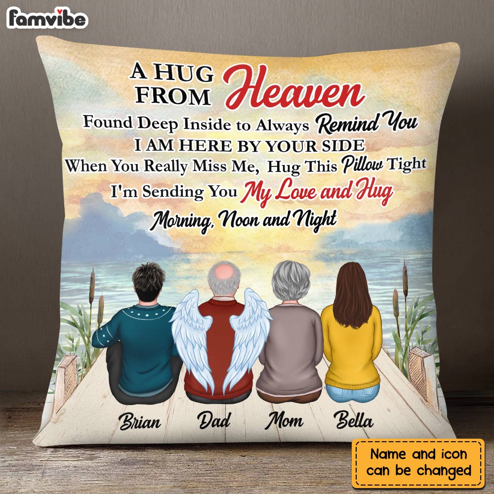 Personalized A Hug Sent From Heaven Memorial Pillow DB31 58O28 Primary Mockup