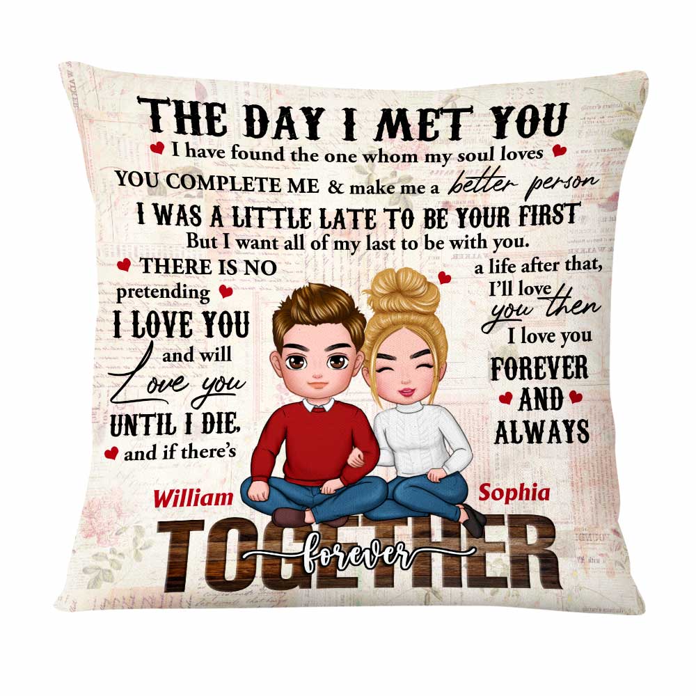 Personalized Together Since The Day I Met You Couple Pillow DB51 32O47 Primary Mockup