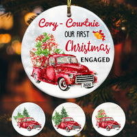 Personalized Our First Christmas Engaged Red Truck  Ornament OB142 67O60 thumb 1