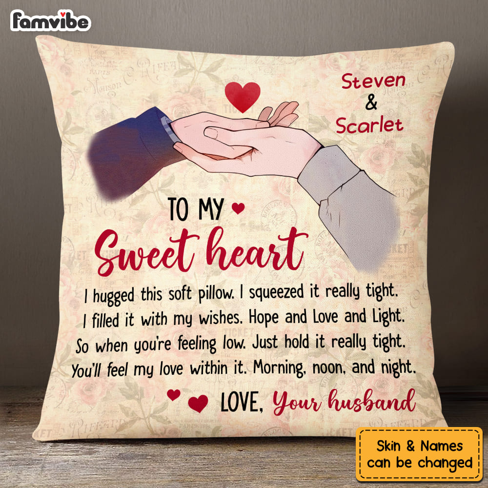 Personalized  Love Gift Couple Hands Hug This Pillow DB52 36O53 Primary Mockup