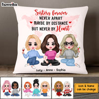 Personalized Friends Sisters Forever Long Distance Pillow DB33 23O58 thumb 1