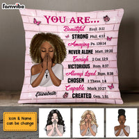 Personalized You are Beautiful Victorious Enough Created Strong Bible Verse Pillow DB55 36O58 thumb 1
