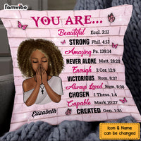 Personalized You are Beautiful Victorious Enough Created Strong Bible Verse Pillow DB55 36O58 thumb 1