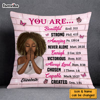 Personalized You are Beautiful Victorious Enough Created Strong Bible Verse Pillow DB55 36O58 thumb 1