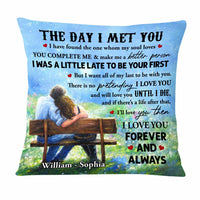 Personalized Couple The Day I Met You Love Garden Pillow DB61 23O47 thumb 1