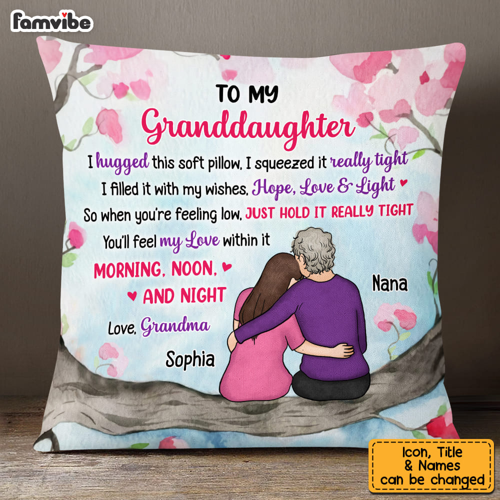 Personalized To My Granddaughter Hug This Pillow DB52 23O53 Primary Mockup