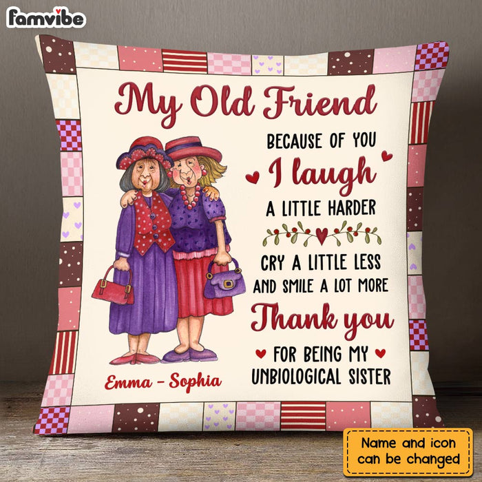 Personalized Old Friends Sisters Pillow DB51 23O28 1
