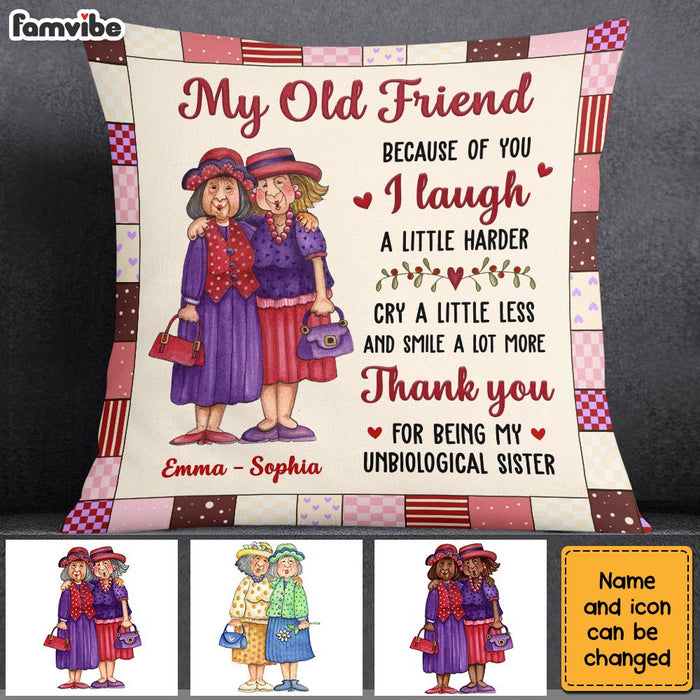 Personalized Old Friends Sisters Pillow DB51 23O28 1