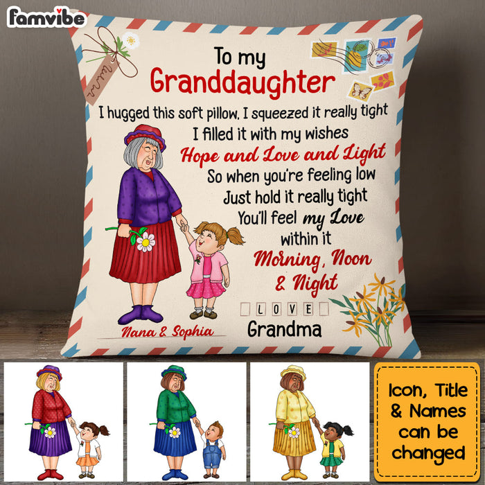 Personalized  Grandma And Granddaughter Hug This Pillow DB62 36O53 1