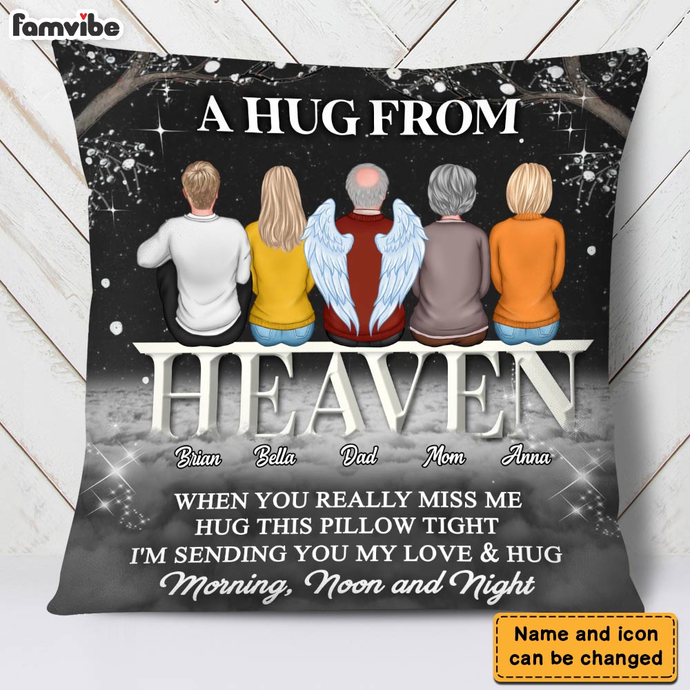 Personalized Memo A Hug From Heaven Pillow DB71 32O28 Primary Mockup