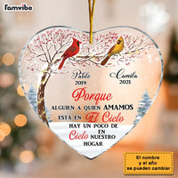 Personalized Cardinal Spanish Memorial Loss Of Mom Dad Heart Ornament DB33 30O28 thumb 1