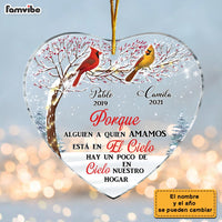 Personalized Cardinal Spanish Memorial Loss Of Mom Dad Heart Ornament DB33 30O28 thumb 1
