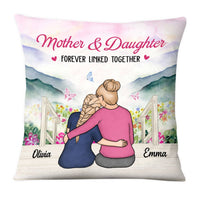 Personalized Mother And Daughter Forever Linked Together Pillow DB61 32O28 thumb 1