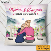 Personalized Mother And Daughter Forever Linked Together Pillow DB61 32O28 thumb 1