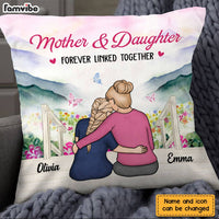Personalized Mother And Daughter Forever Linked Together Pillow DB61 32O28 thumb 1