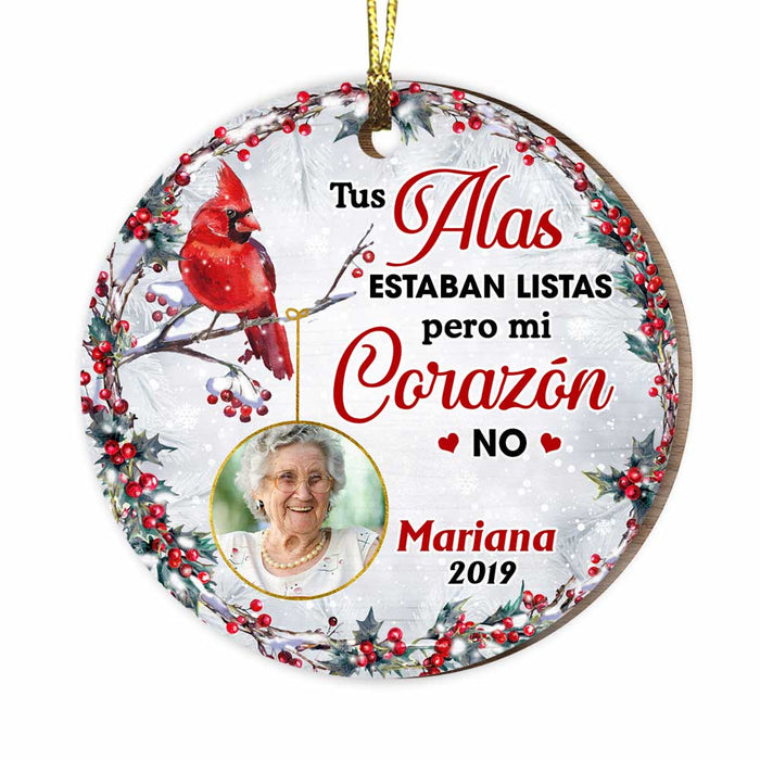 Personalized Cardinal Spanish Memorial Loss Of Mom Dad Circle Ornament DB54 36O47 1