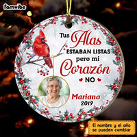 Personalized Cardinal Spanish Memorial Loss Of Mom Dad Circle Ornament DB54 36O47 thumb 1