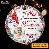 Personalized Cardinal Spanish Memorial Loss Of Mom Dad Circle Ornament DB54 36O47 thumb 1