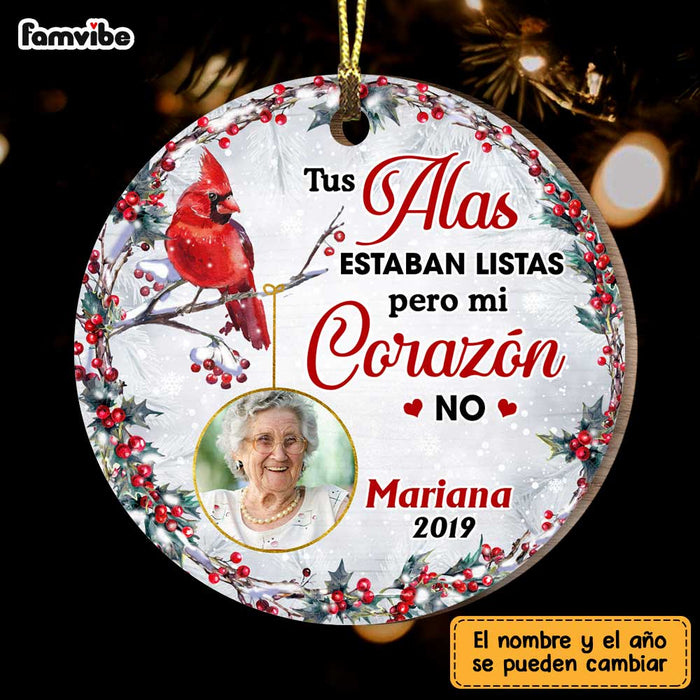 Personalized Cardinal Spanish Memorial Loss Of Mom Dad Circle Ornament DB54 36O47 1