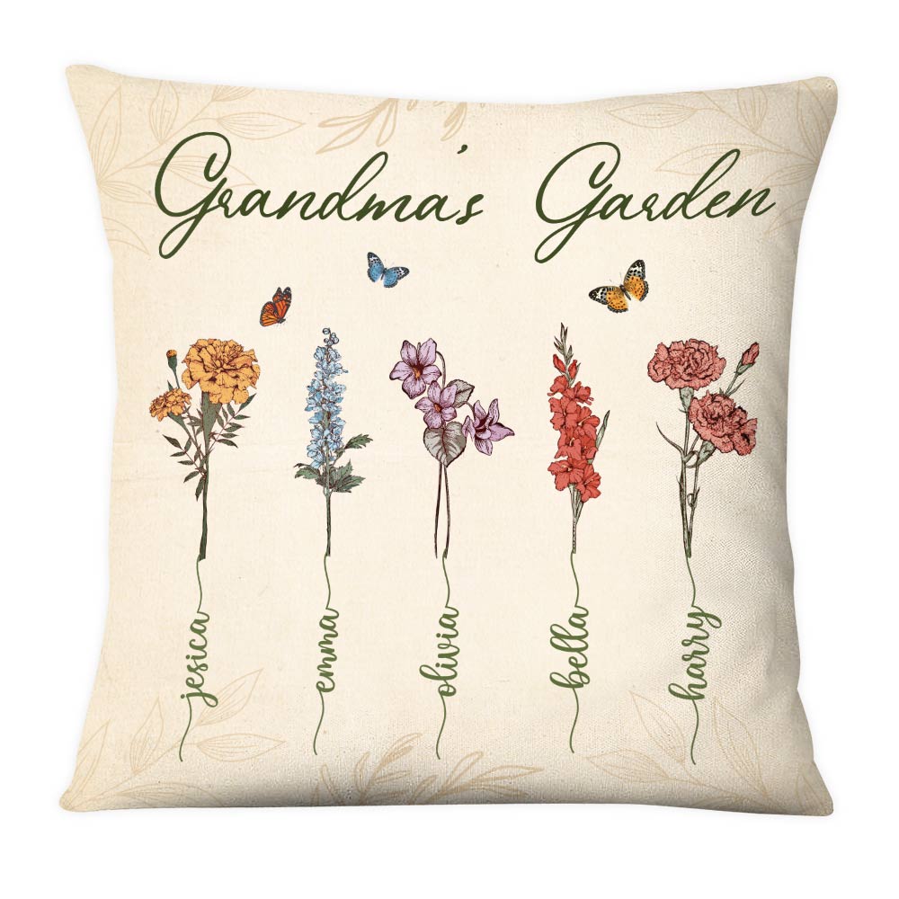 Personalized Grandma Garden Vintage Antique Flowers Pillow DB81 85O28 Primary Mockup
