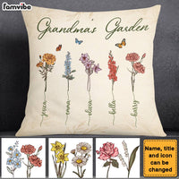 Personalized Grandma Garden Vintage Antique Flowers Pillow DB81 85O28 thumb 1