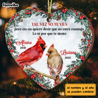 Personalized Cardinal Spanish Memorial Loss Of Mom Dad Heart Ornament DB55 36O53 thumb 1