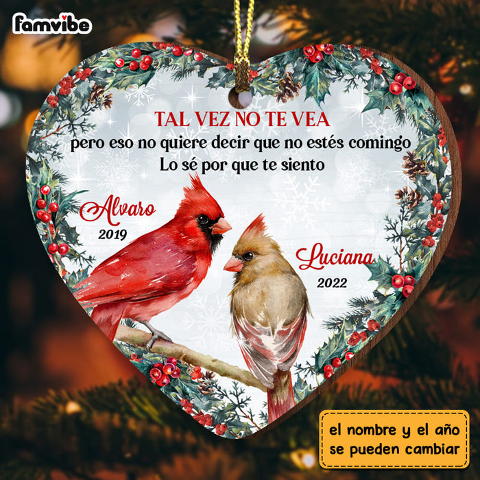 Personalized Cardinal Spanish Memorial Loss Of Mom Dad Heart Ornament DB55 36O53 1