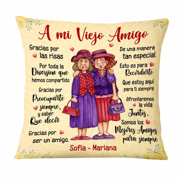 Personalized Spanish To My Old Friends Thank You For Pillow DB55 30O47 1