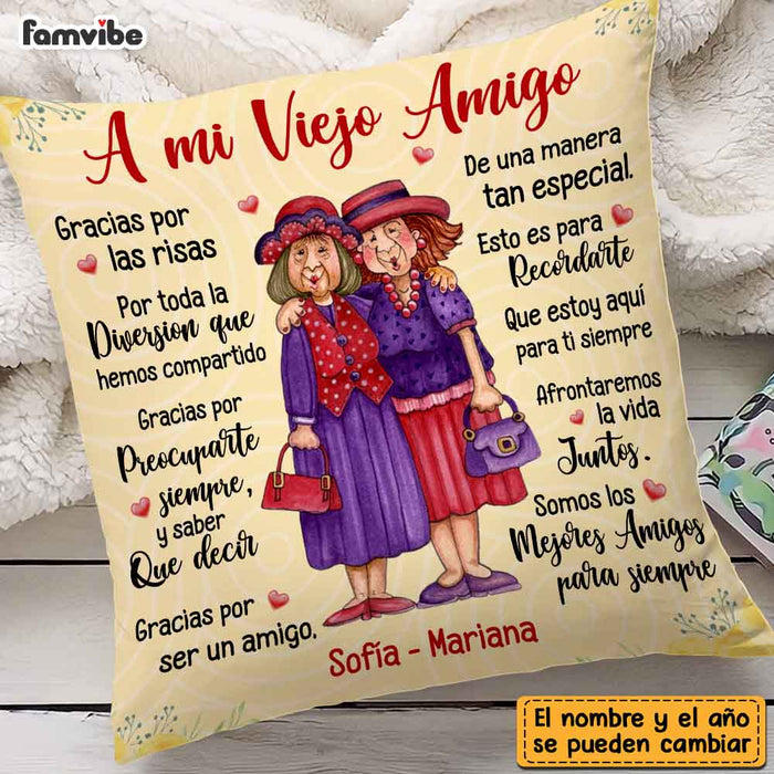 Personalized Spanish To My Old Friends Thank You For Pillow DB55 30O47 1