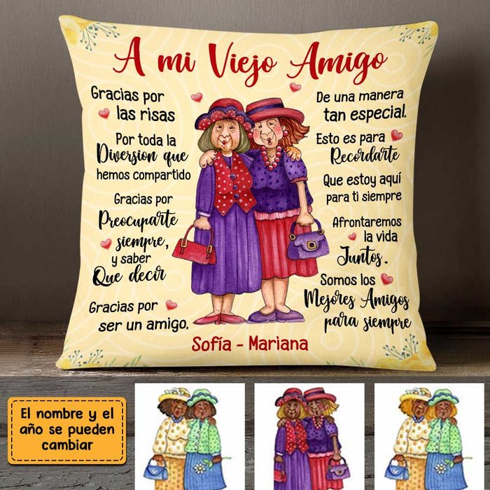 Personalized Spanish To My Old Friends Thank You For Pillow DB55 30O47 1