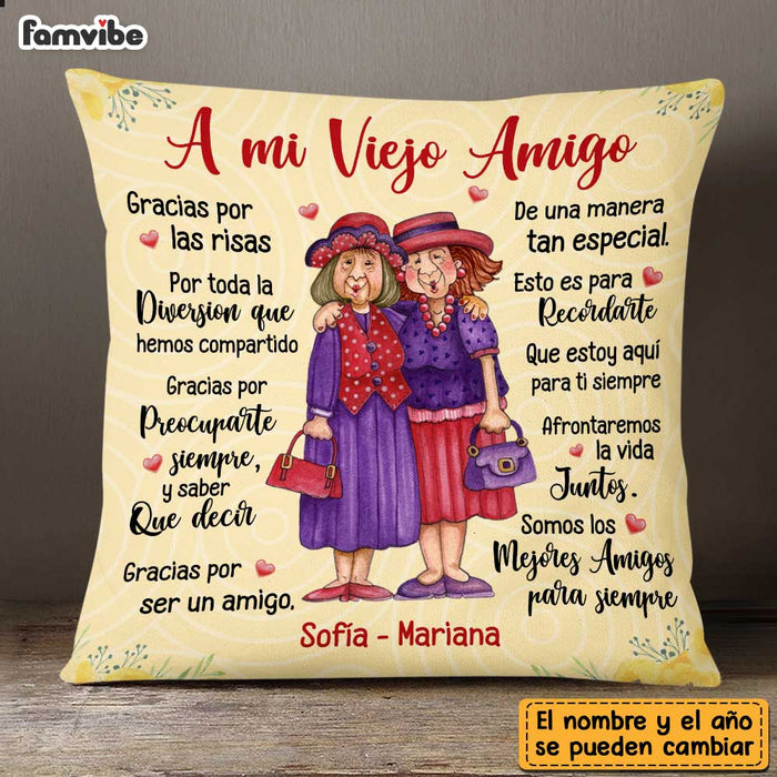 Personalized Spanish To My Old Friends Thank You For Pillow DB55 30O47 1