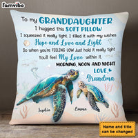 Personalized Granddaughter Turtle Hug This Pillow DB122 85O28 thumb 1