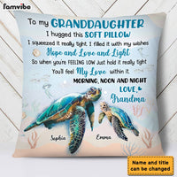 Personalized Granddaughter Turtle Hug This Pillow DB122 85O28 thumb 1