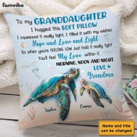 Personalized Granddaughter Turtle Hug This Pillow DB122 85O28 thumb 1