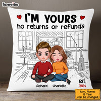 Personalized Couple I'm Yours No Returns Or Refunds Pillow DB64 23O53 thumb 1
