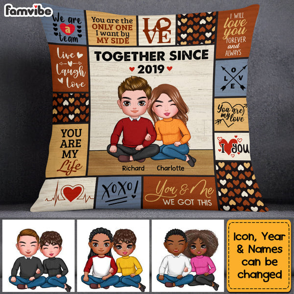 Personalized Together Couple Quilt/Fleece Throw Blanket/Pillow Cover - Gift Idea For Couple - Together Since 2017