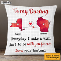 Personalized Long Distance Love Pillow DB71 36O53 thumb 1