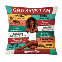 Personalized God Says I Am Bible Verse Pillow DB82 30O47 thumb 1