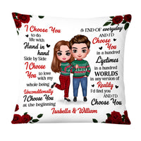 Personalized Couple Rose I Choose You Pillow DB91 23O58 thumb 1