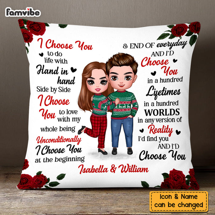 Personalized Couple Rose I Choose You Pillow DB91 23O58 1
