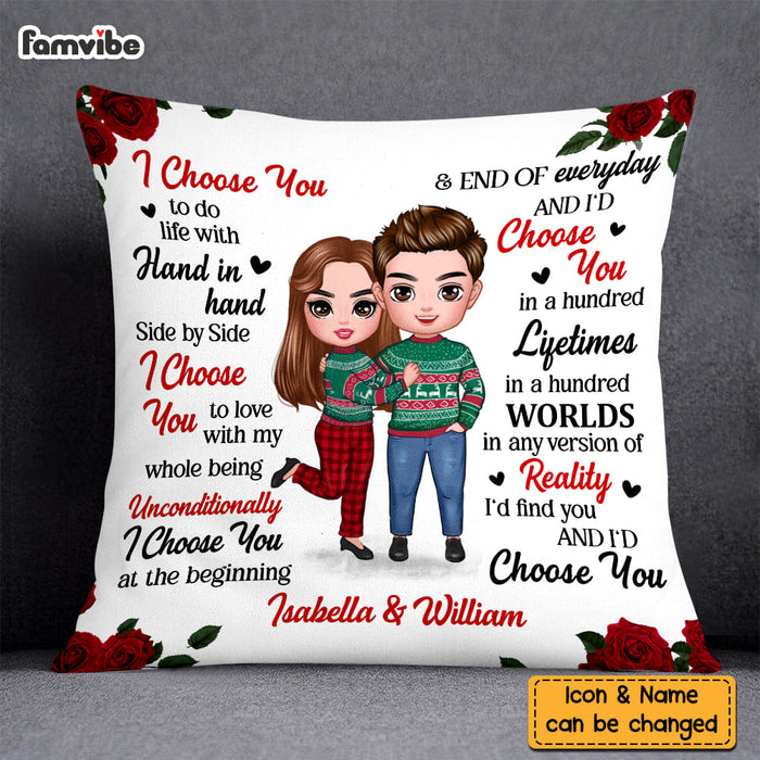 Personalized Couple Rose I Choose You Pillow DB91 23O58 1