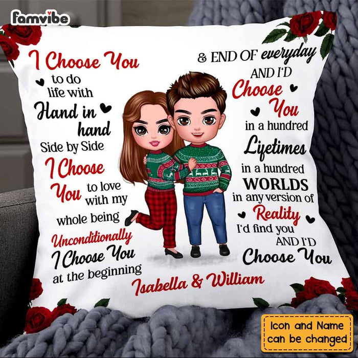 Personalized Couple Rose I Choose You Pillow DB91 23O58 1