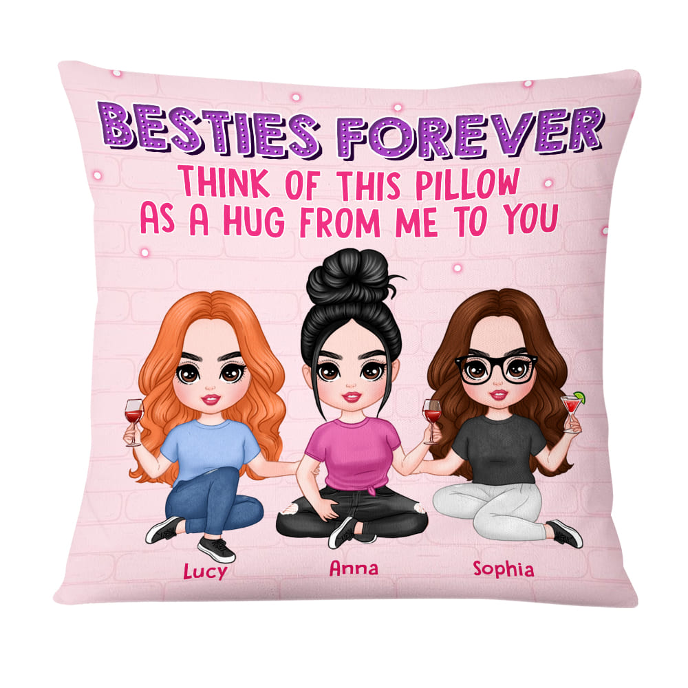 Personalized Friends Forever A Hug From Me Pillow DB84 30O58 Primary Mockup