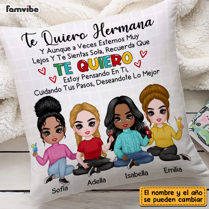Personalized Hermanas Sisters Spanish Sisterhood Hermanita Pillow DB83 58O47 1
