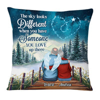 Personalized Memorial The Sky Looks Different Remembrance Couple Pillow DB91 32O53 thumb 1